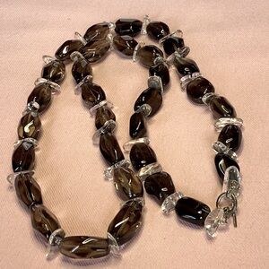 FINAL SALE PRICE Handmade OOAK Beaded Clear & Smoky Necklace